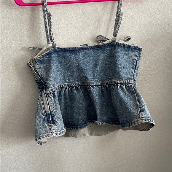 Wild Fable Blue Denim Camisole with Bow Straps - Picture 4 of 5
